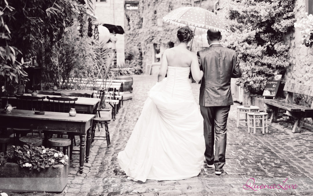 M&J - séance de couple sous la pluie à Durbuy - Mariage - Quenalove, 2013